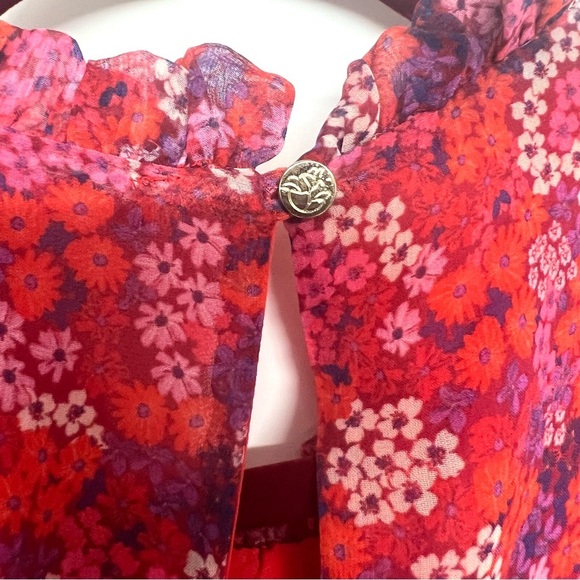 Draper James NWT Kacey Faux Wrap Ditsy Floral Raspberry Pink Dress Women’s XXL - Picture 10 of 12